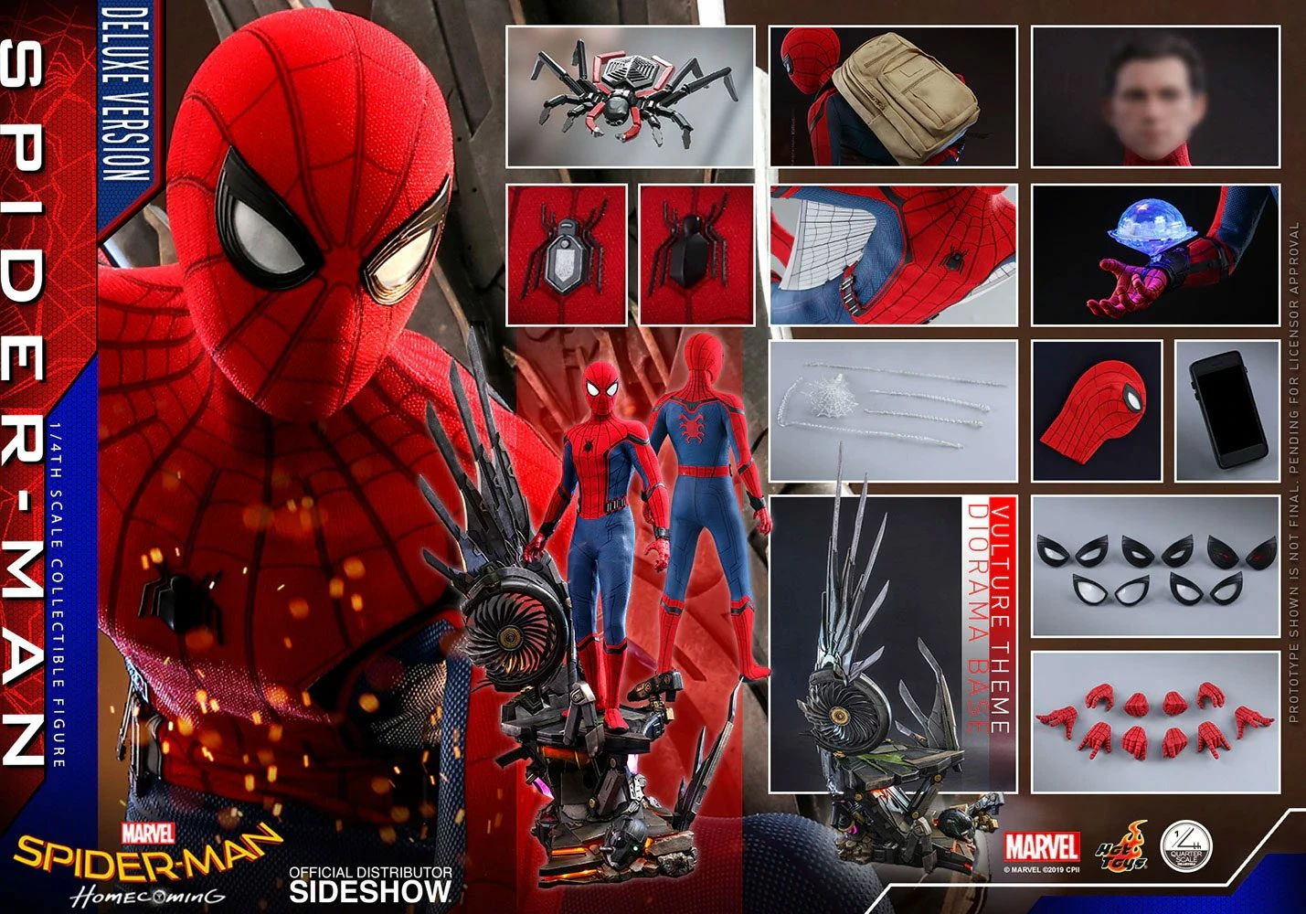 Hot Toys Spider-Man Homecoming 1/4 Scale Series Spider-Man Deluxe Version Figure - Image 2
