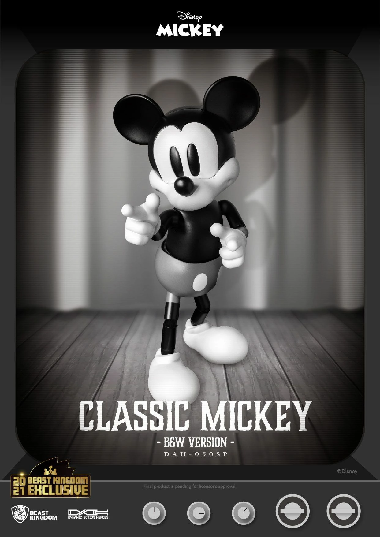 Disney Classic Dynamic Action Heroes 1-9 Mickey Classic Version B&W Version 21 C