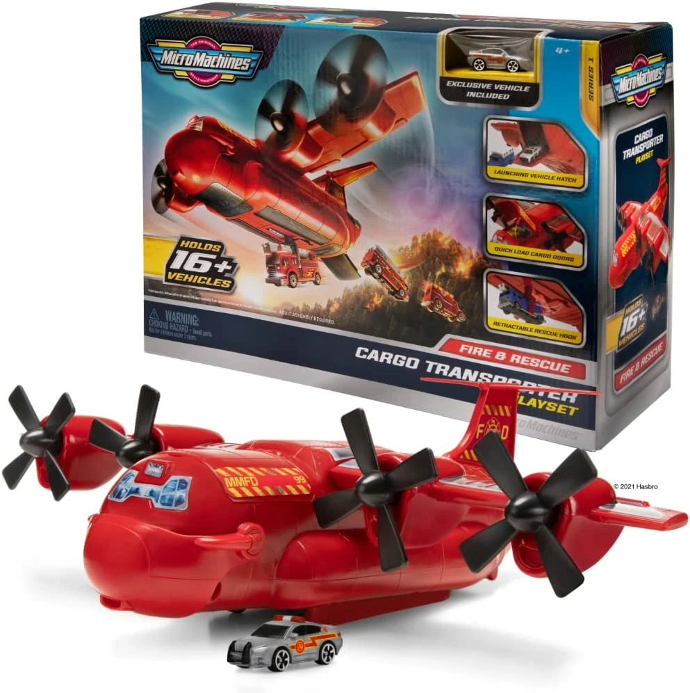 Micro Machines Fire And Rescue Transporter Cargo Plane