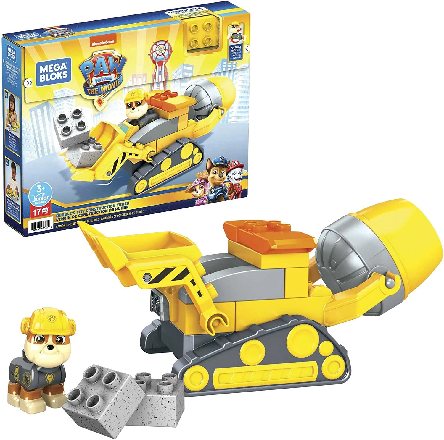 PAW Patrol Rubble’s City Construction Truck Mega Bloks Set
