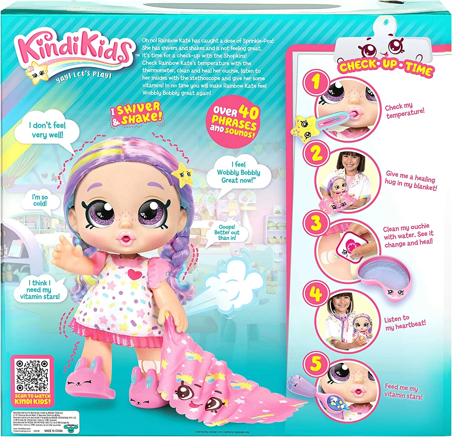 Kindi Kids Shiver 'n' Shake Rainbow Kate Interactive Talking Doll - Image 2