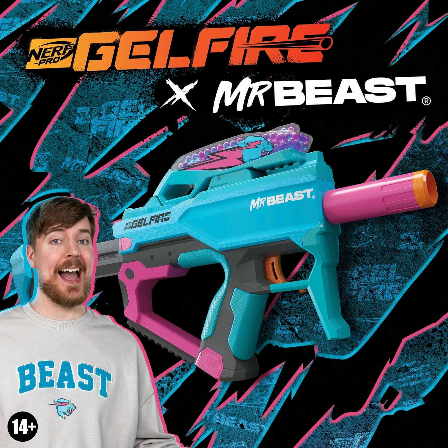 Mr Beast X Nerf Pro Gelfire Mythic Blaster