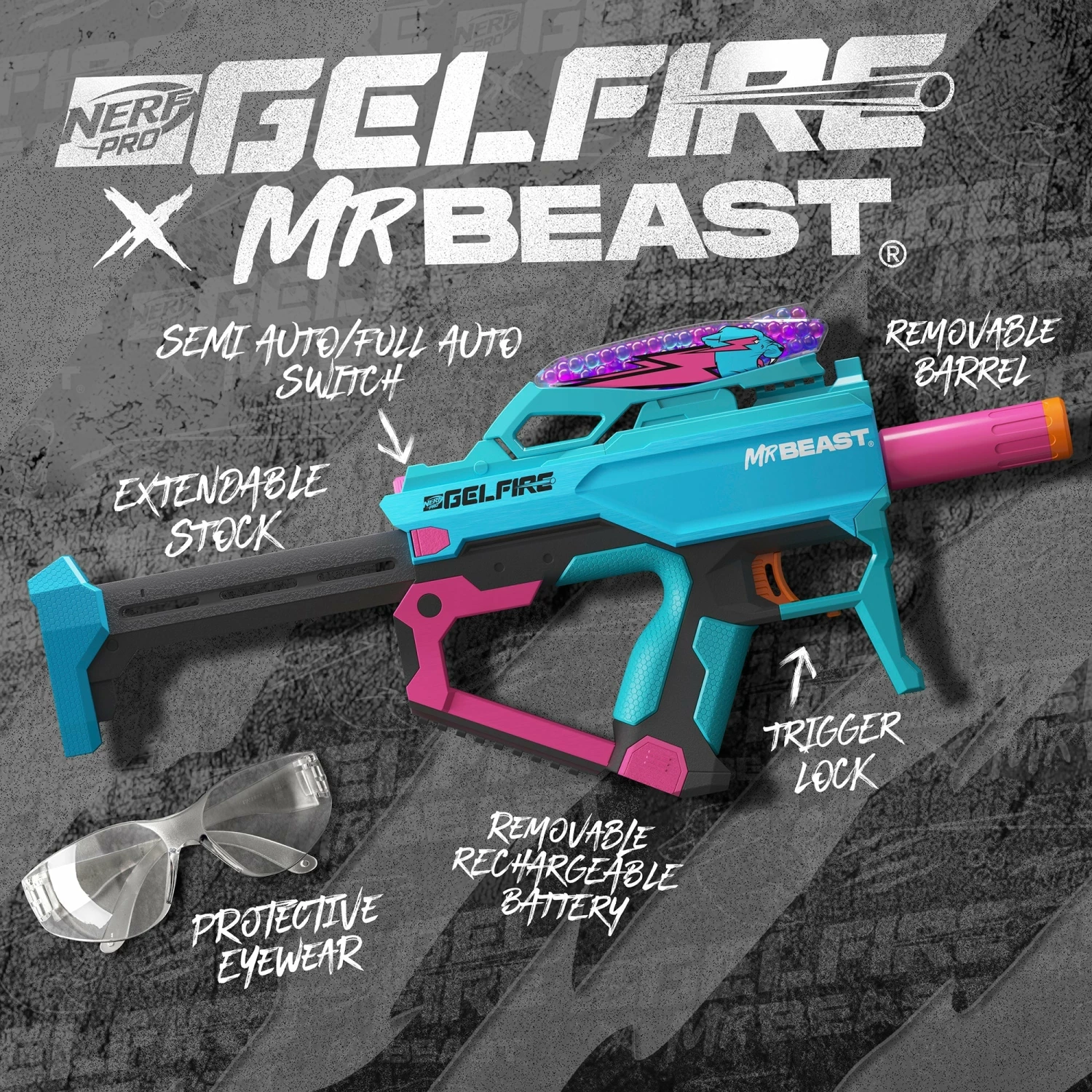 Mr Beast X Nerf Pro Gelfire Mythic Blaster - Image 2