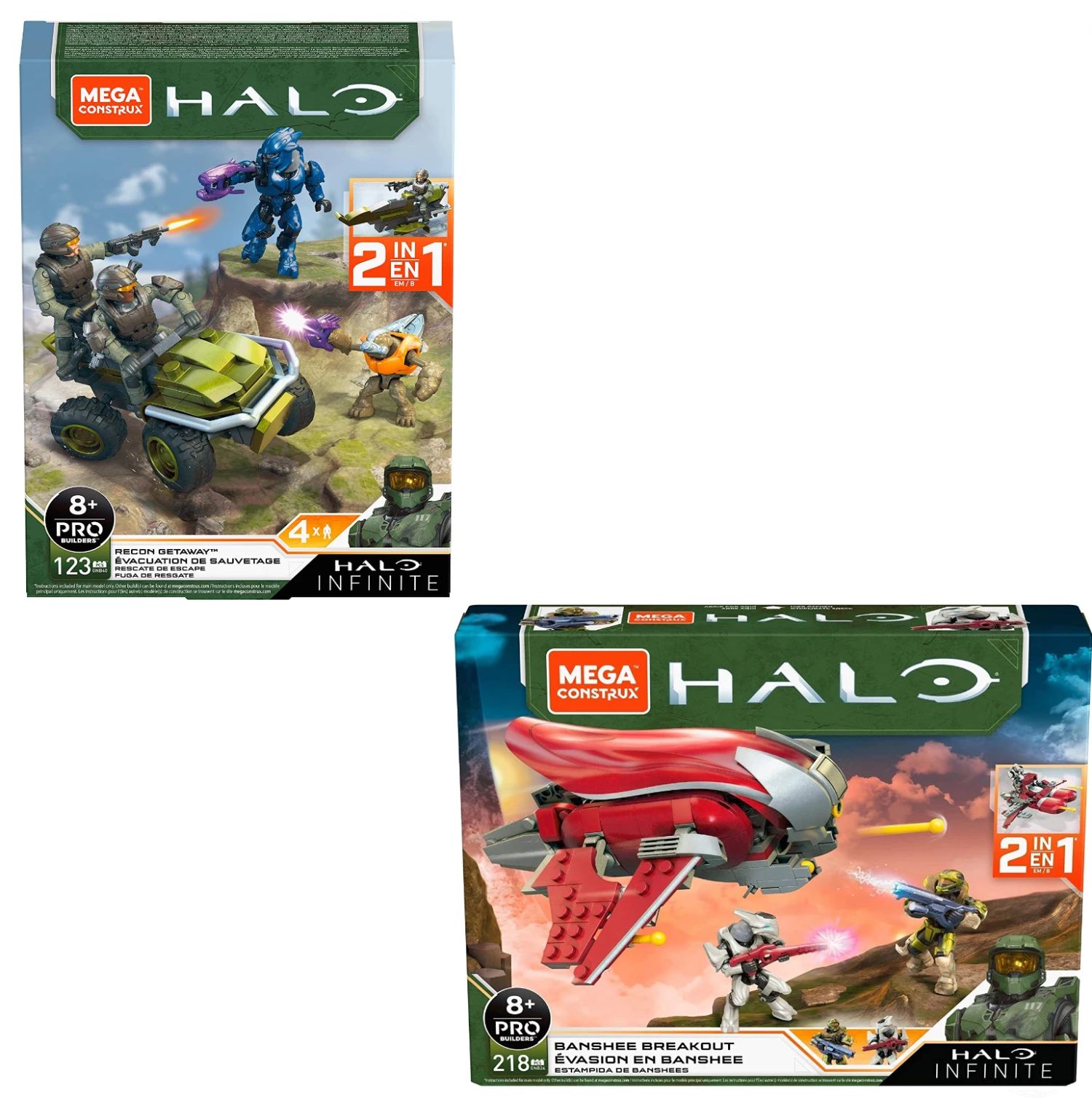 Mega Construx Halo Recon Getaway + Banshee Breakout Bundle