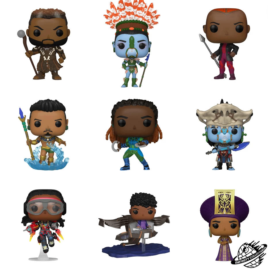 Marvel Black Panther: Wakanda Forever Funko Pop! Vinyl Figure's Complete Bundle Of 9