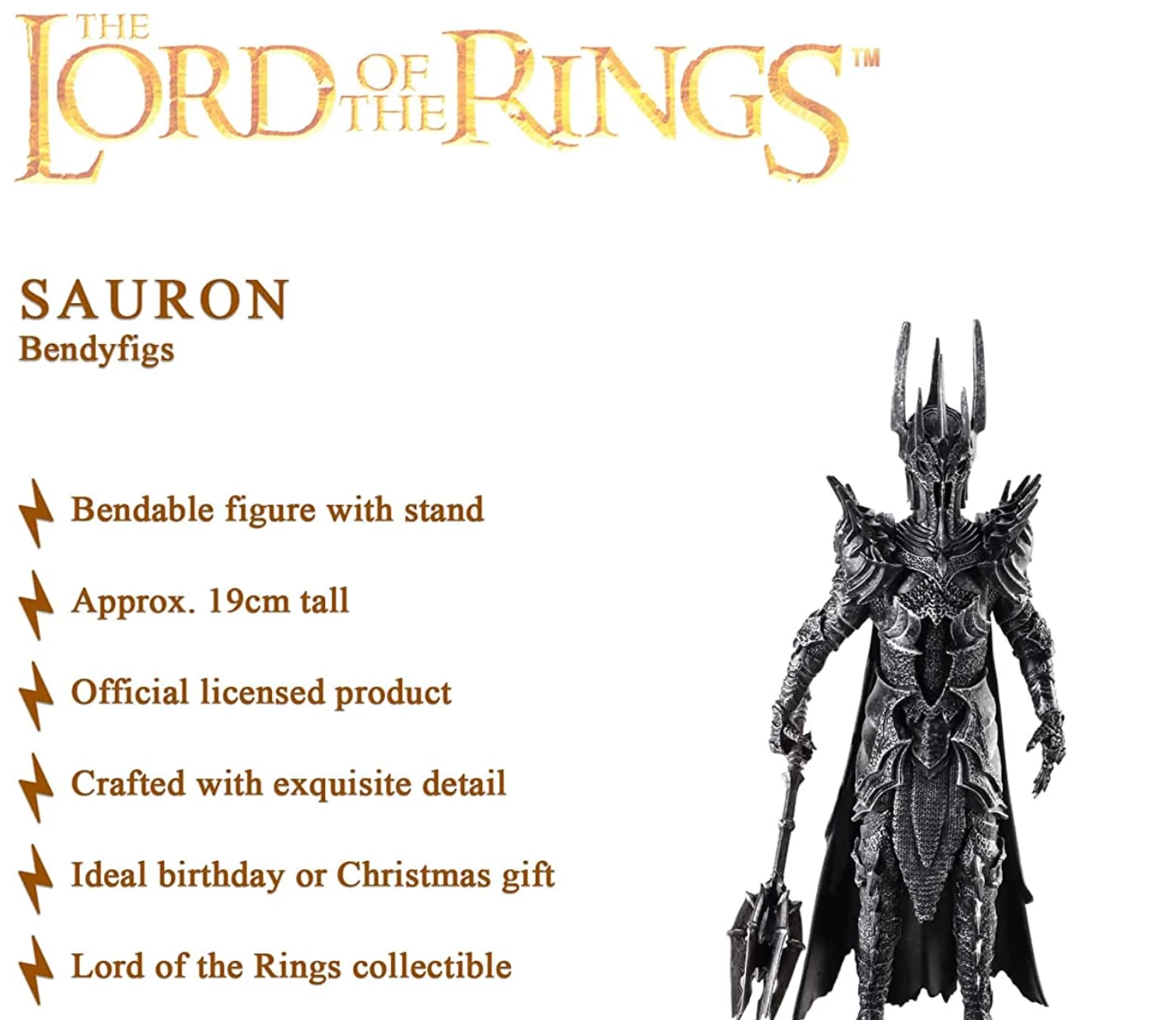 Official Lord Of The Rings Sauron Bendyfigs Figure - Image 3