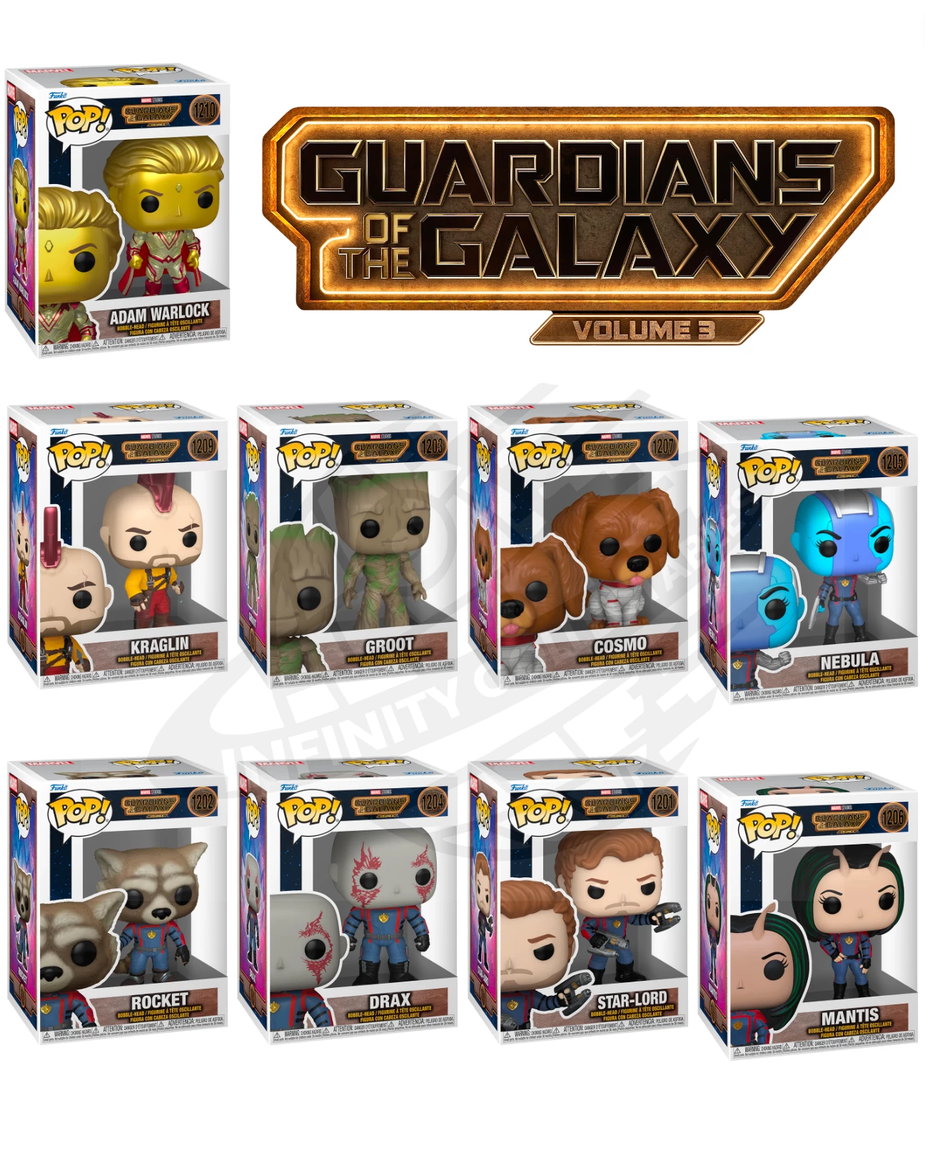 Guardians Of The Galaxy Vol. 3 Funko Pop! Vinyl Figure's (9) Bundle