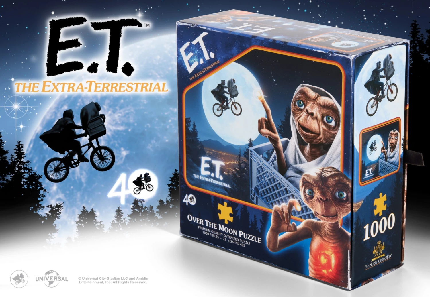 E.T. The Extra-Terrestrial Over The Moon 1000pc Jigsaw Puzzle - Image 2