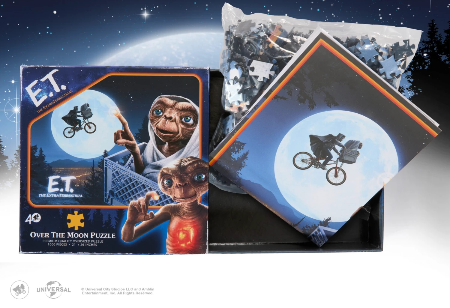 E.T. The Extra-Terrestrial Over The Moon 1000pc Jigsaw Puzzle - Image 4