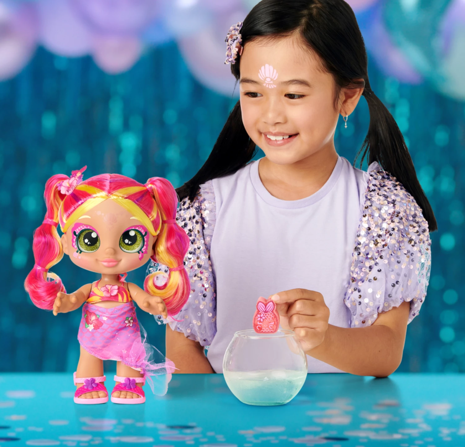 Kindi Kids Dress Up Magic Tropicarla Mermaid Face Paint Reveal Doll - Image 5