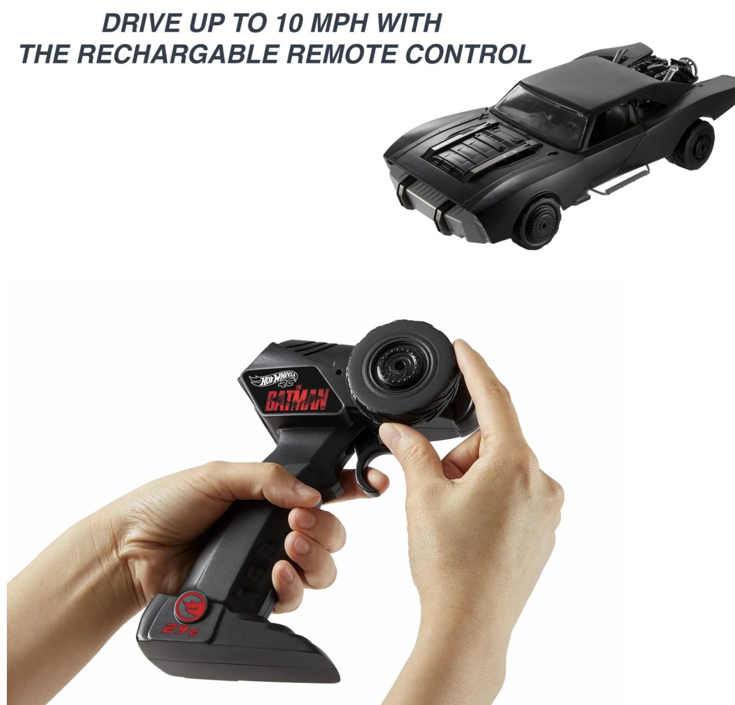 Hot Wheels The Batman 1/10 Scale Remote Control Original Batmobile - Image 6