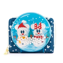 Loungefly Disney Snowman Mickey Minnie Snow Globe Zip Around Wallet