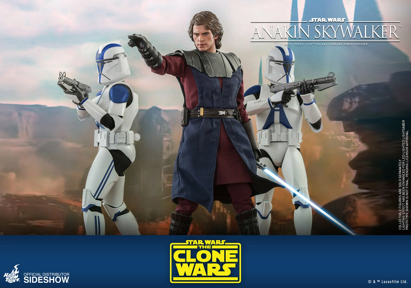 Hot Toys Star Wars The Clone Wars 1/6 Scale Anakin Skywalker Action Figure - Image 8