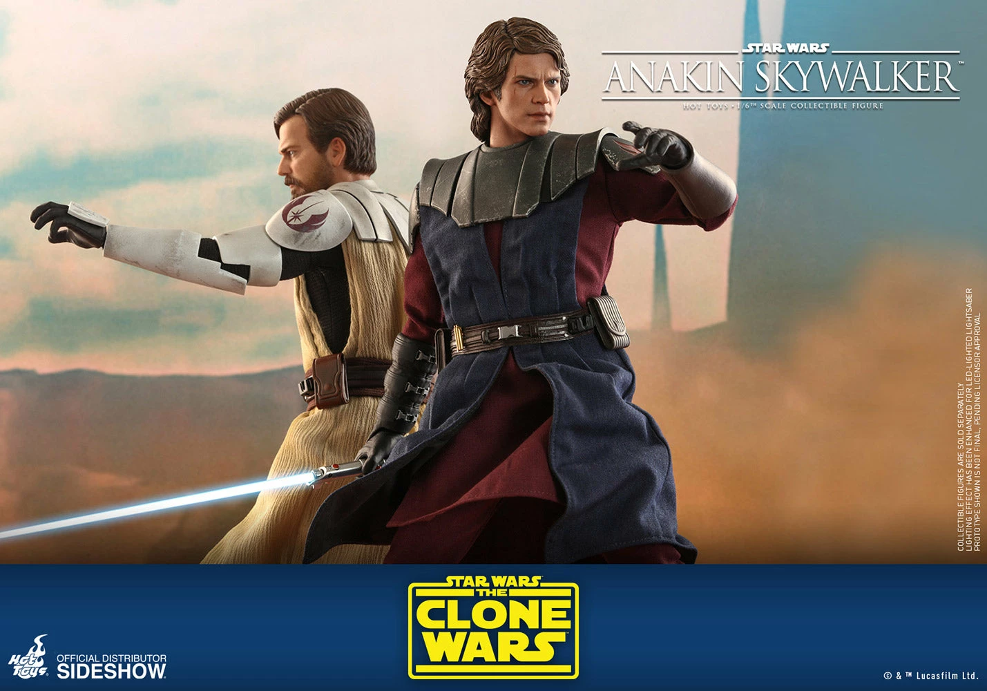 Hot Toys Star Wars The Clone Wars 1/6 Scale Anakin Skywalker Action Figure - Image 9