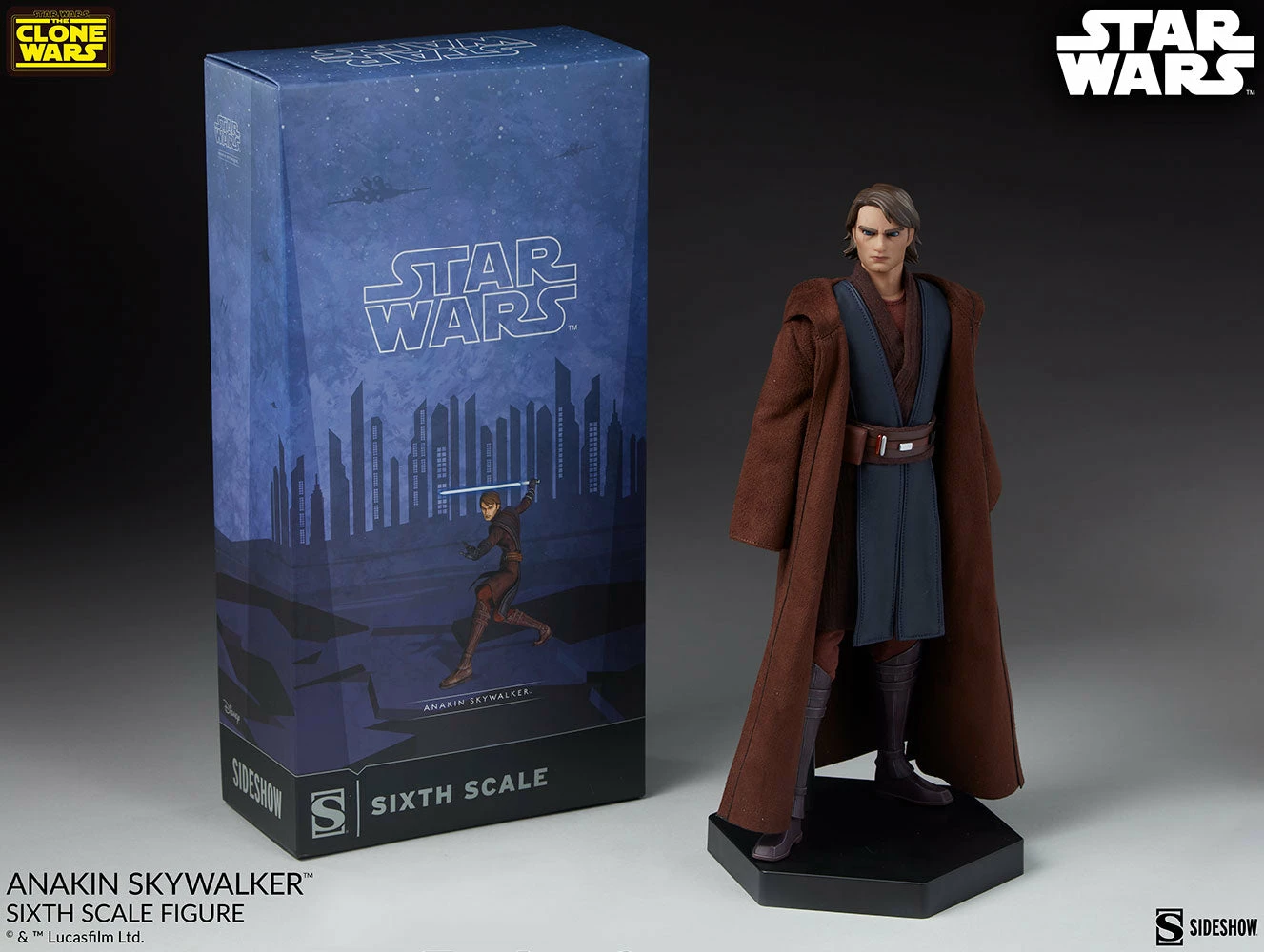Sideshow Star Wars The Clone Wars Action Figure 1/6 Scale Anakin Skywalker - Image 3