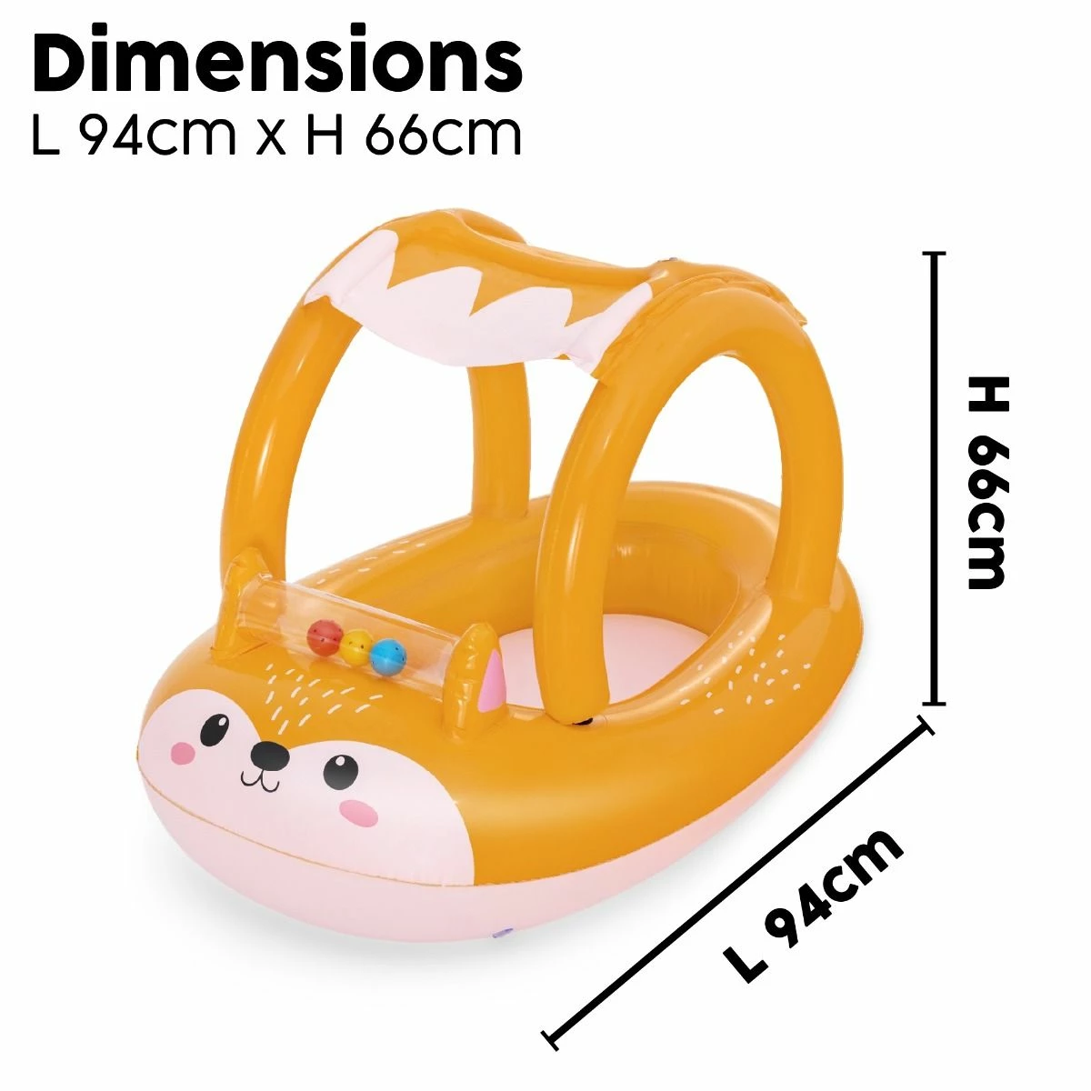 Bestway Friendly Fox Shaded Baby Boat - Image 8