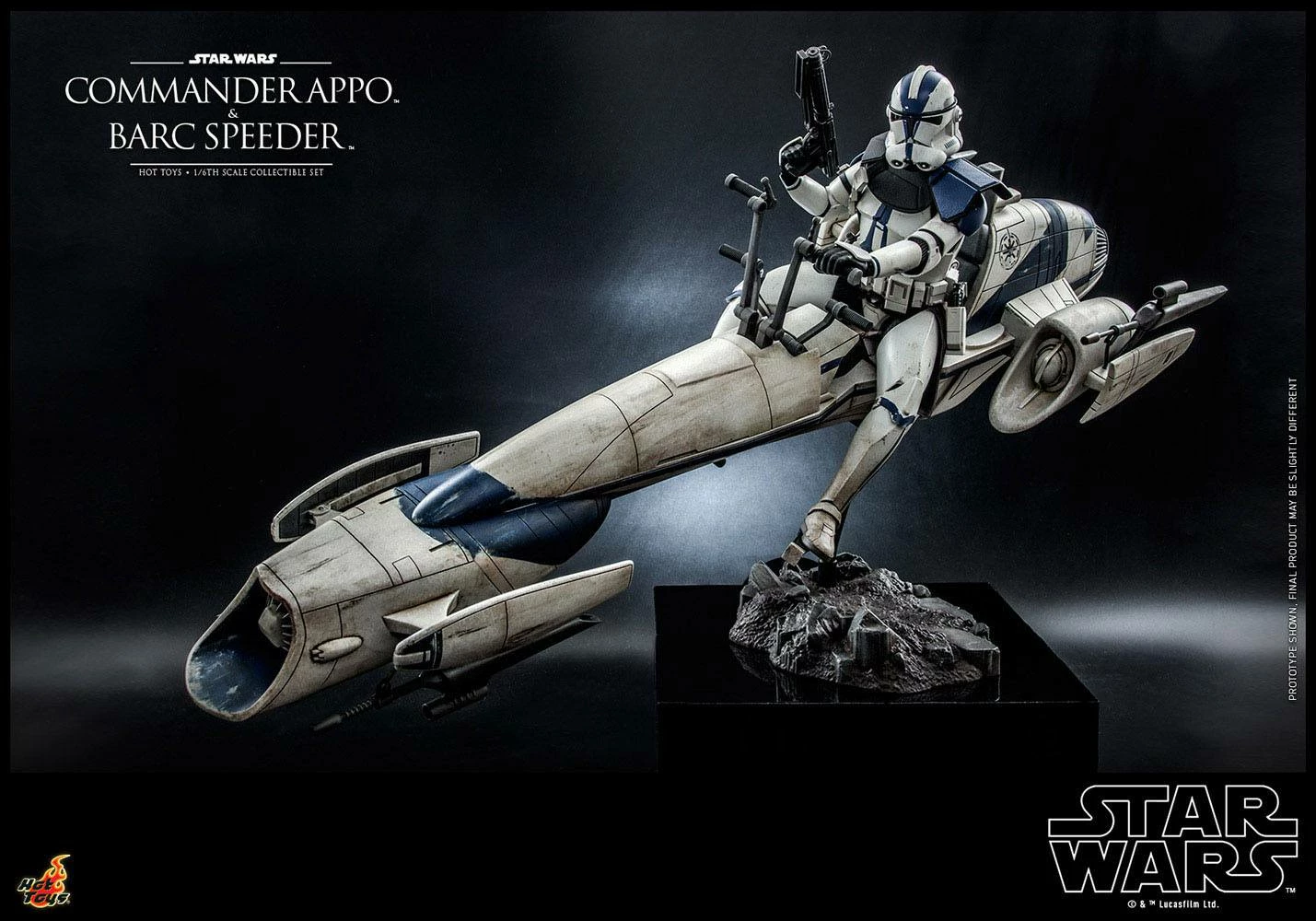 Hot Toys 1:6 Star Wars The Clone Wars Commander Appo With BARC Speeder - Image 3