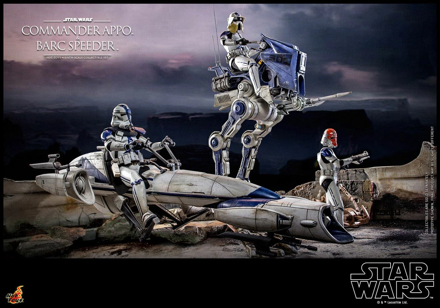Hot Toys 1:6 Star Wars The Clone Wars Commander Appo With BARC Speeder - Image 11
