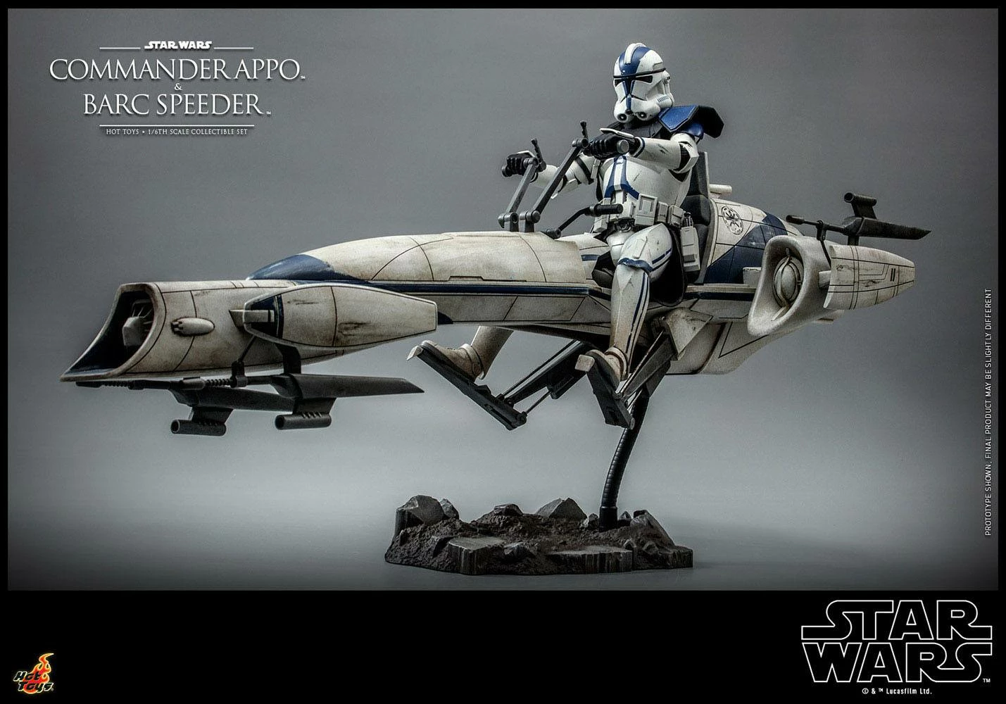 Hot Toys 1:6 Star Wars The Clone Wars Commander Appo With BARC Speeder - Image 7
