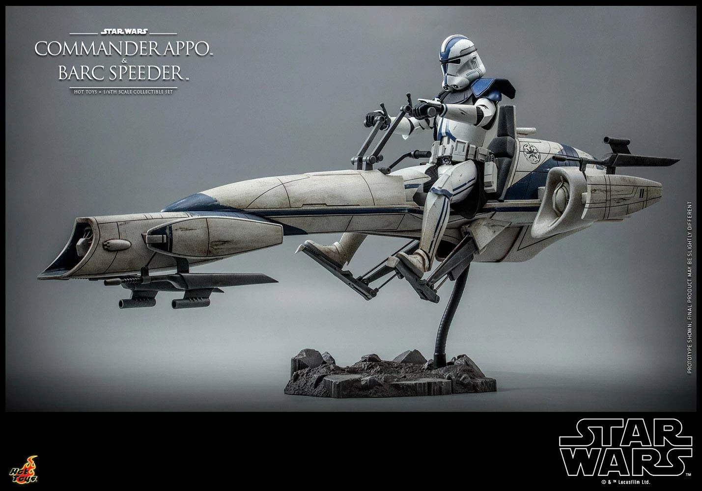 Hot Toys 1:6 Star Wars The Clone Wars Commander Appo With BARC Speeder - Image 8