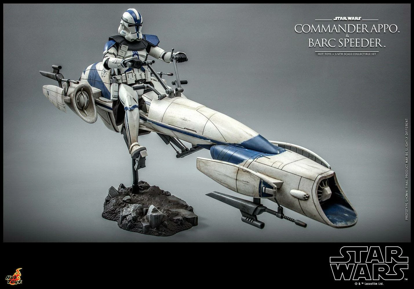 Hot Toys 1:6 Star Wars The Clone Wars Commander Appo With BARC Speeder - Image 9