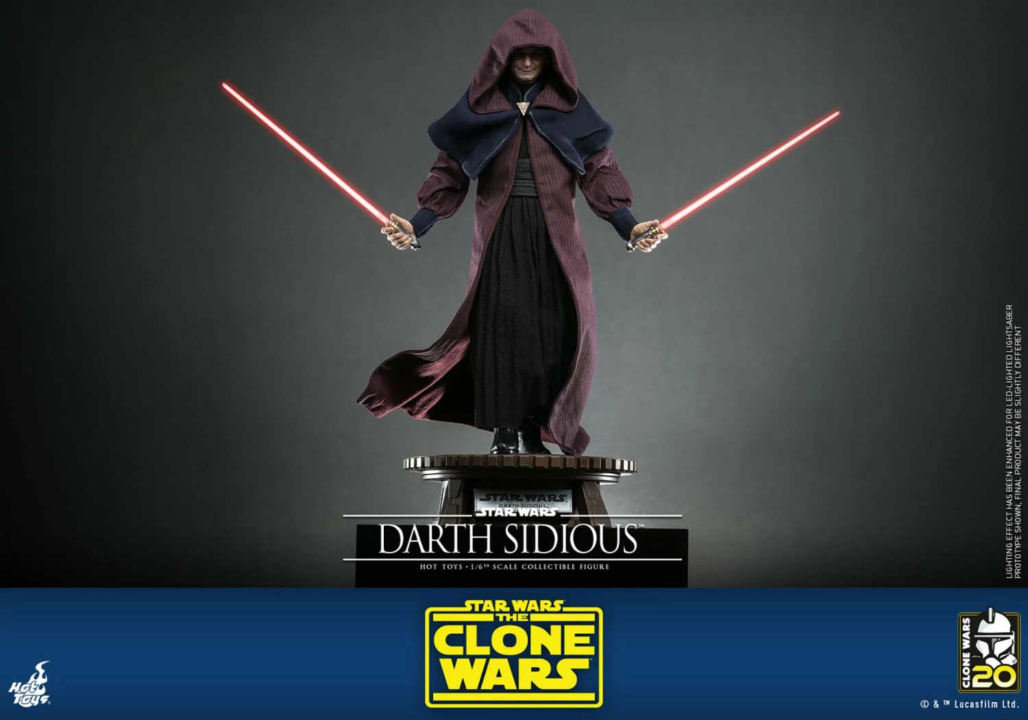 Hot Toys Star Wars The Clone Wars Darth Sidious 1/6th Scale Figure - Image 6