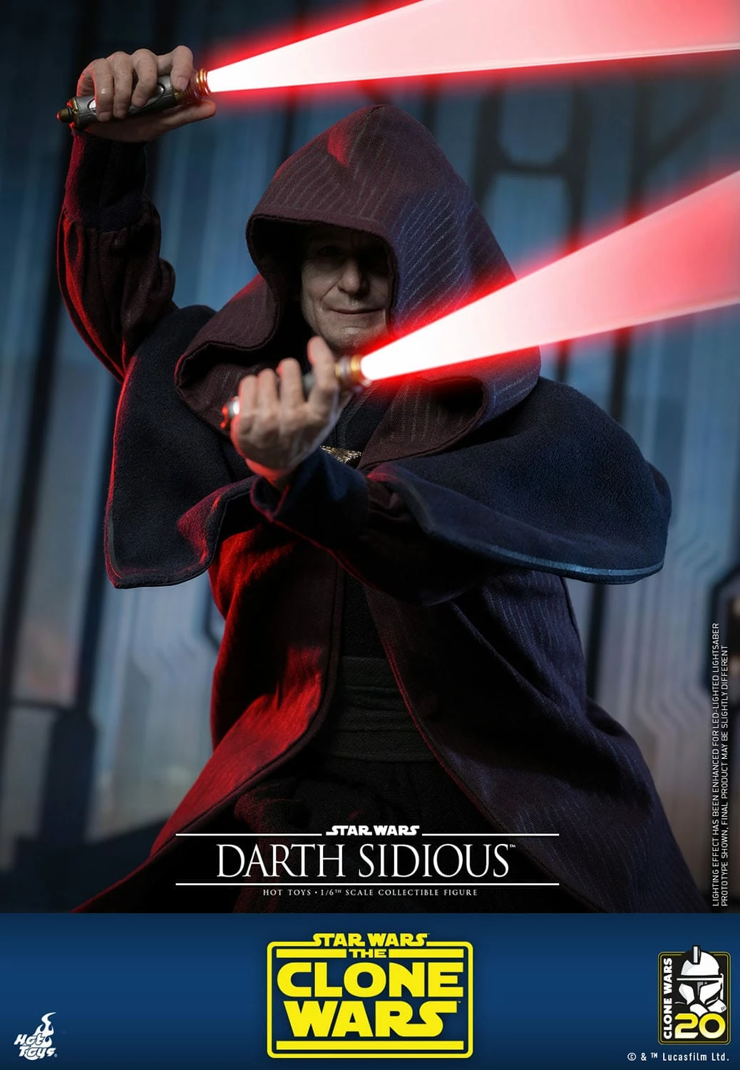 Hot Toys Star Wars The Clone Wars Darth Sidious 1/6th Scale Figure - Image 4