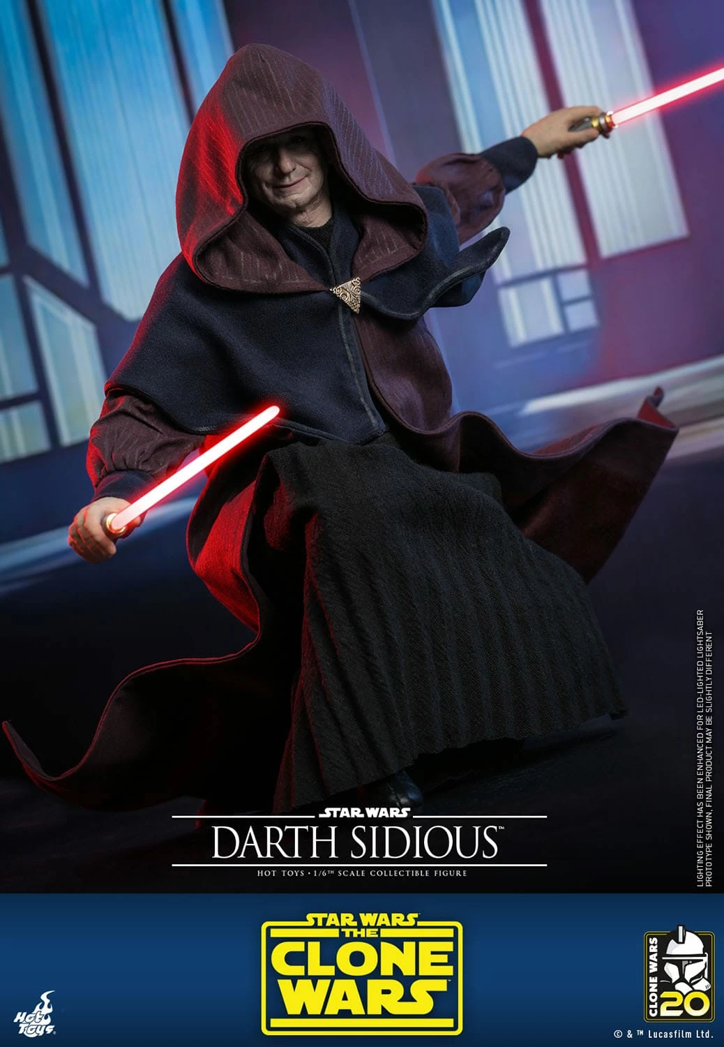 Hot Toys Star Wars The Clone Wars Darth Sidious 1/6th Scale Figure - Image 11