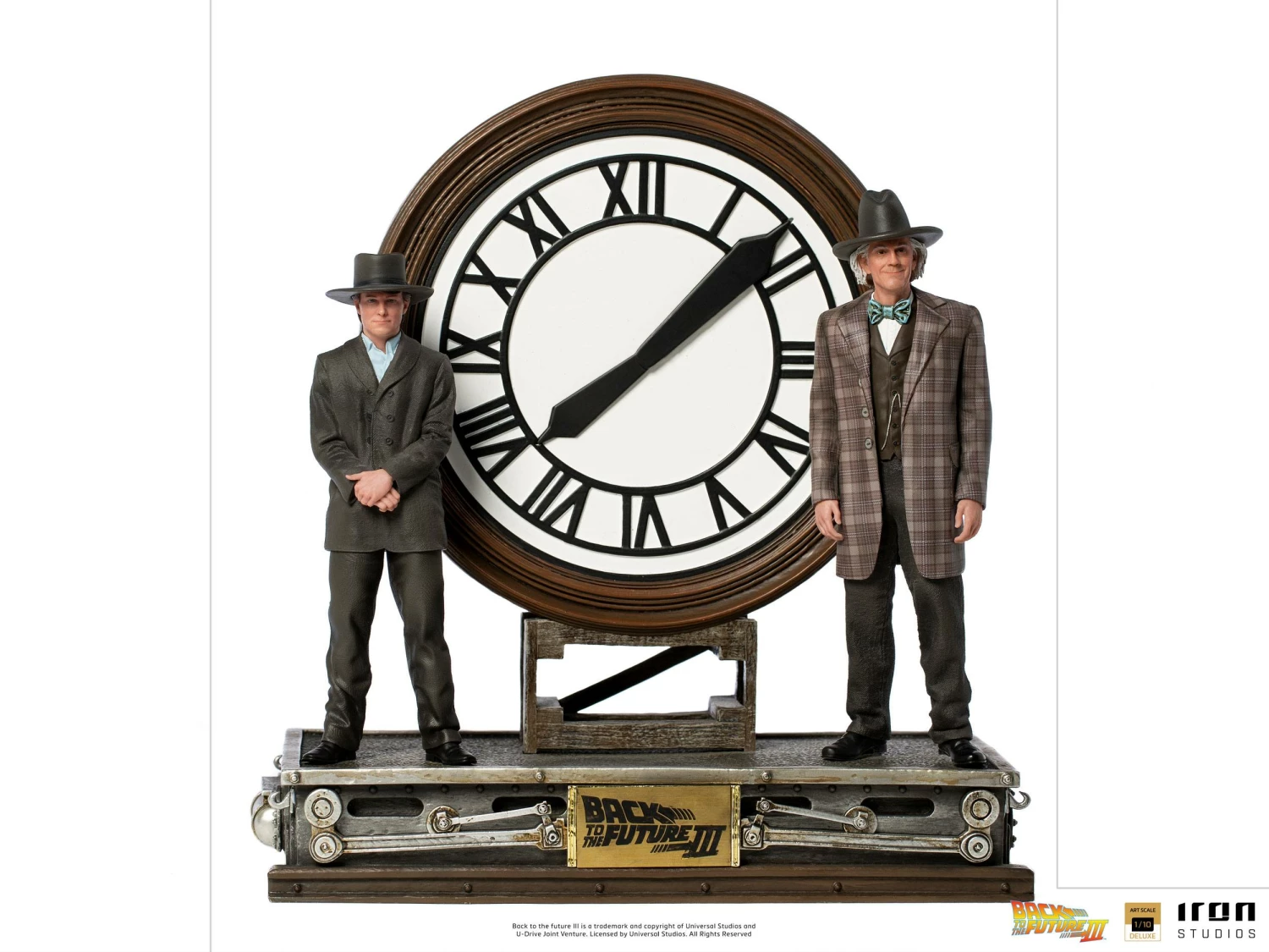 Iron Studios Back To The Future III Deluxe Art Scale Statue 1/10 Marty And Doc At The Clock