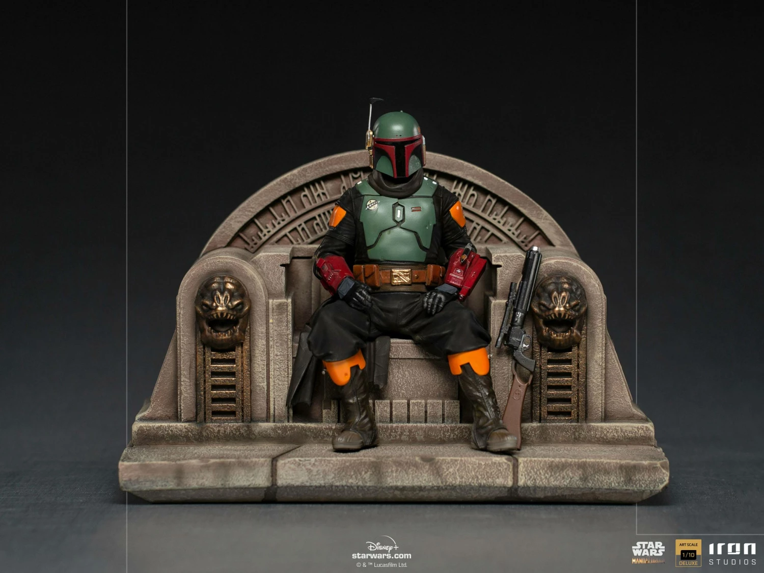 Iron Studios Star Wars The Mandalorian 1/10 Deluxe Art Scale Statue Boba Fett On Throne - Image 3
