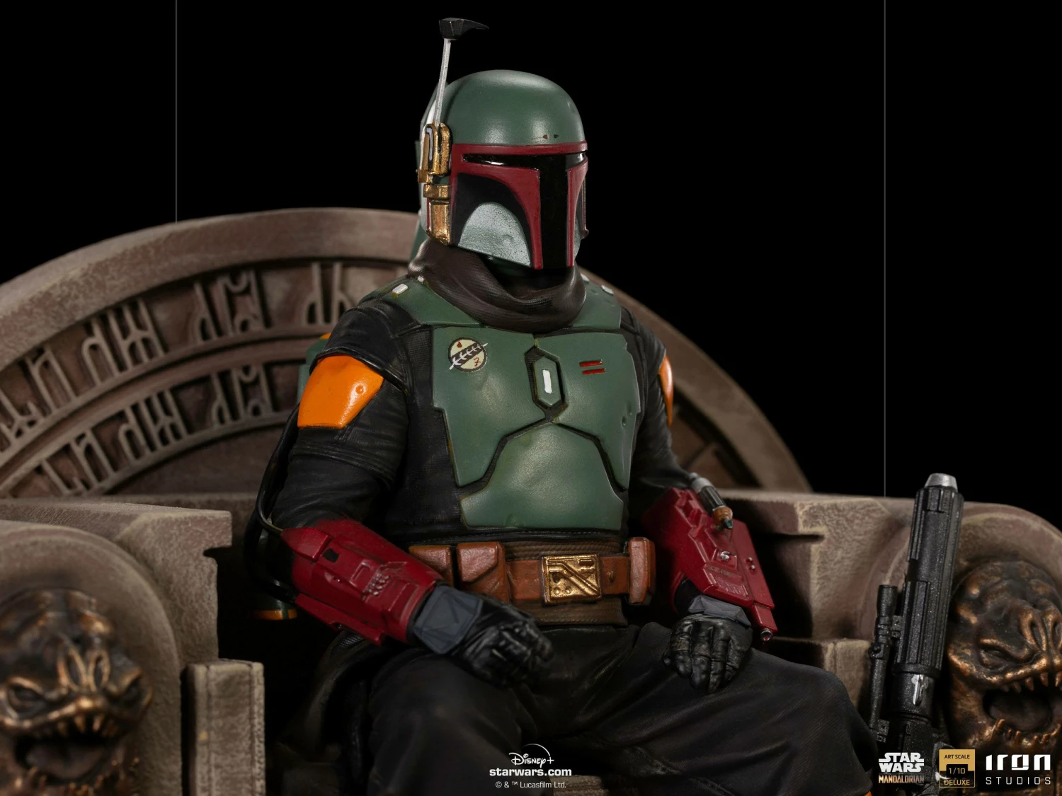 Iron Studios Star Wars The Mandalorian 1/10 Deluxe Art Scale Statue Boba Fett On Throne - Image 7