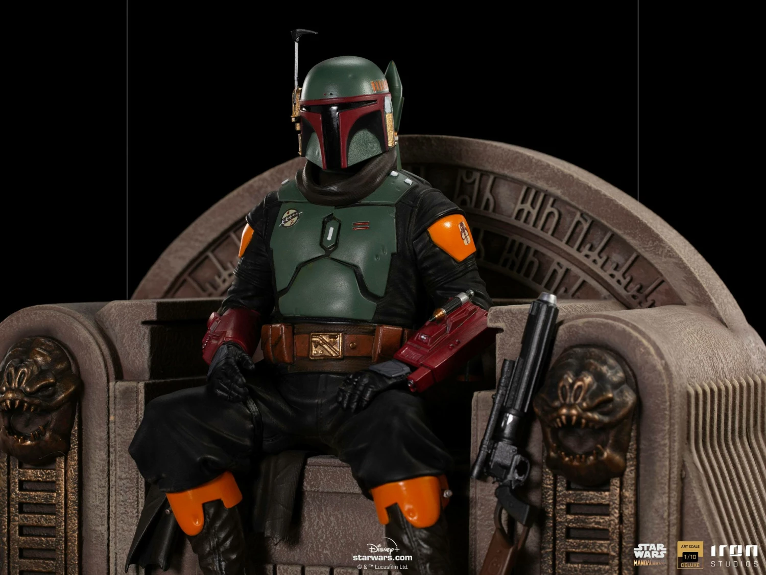 Iron Studios Star Wars The Mandalorian 1/10 Deluxe Art Scale Statue Boba Fett On Throne - Image 10