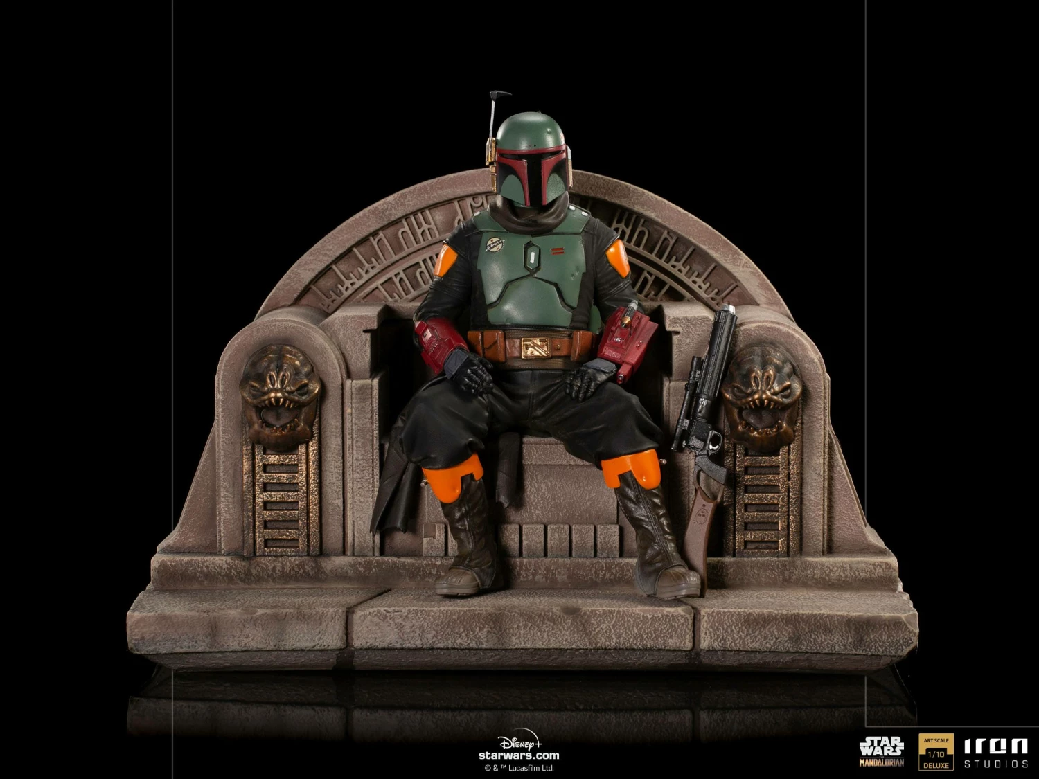 Iron Studios Star Wars The Mandalorian 1/10 Deluxe Art Scale Statue Boba Fett On Throne - Image 11