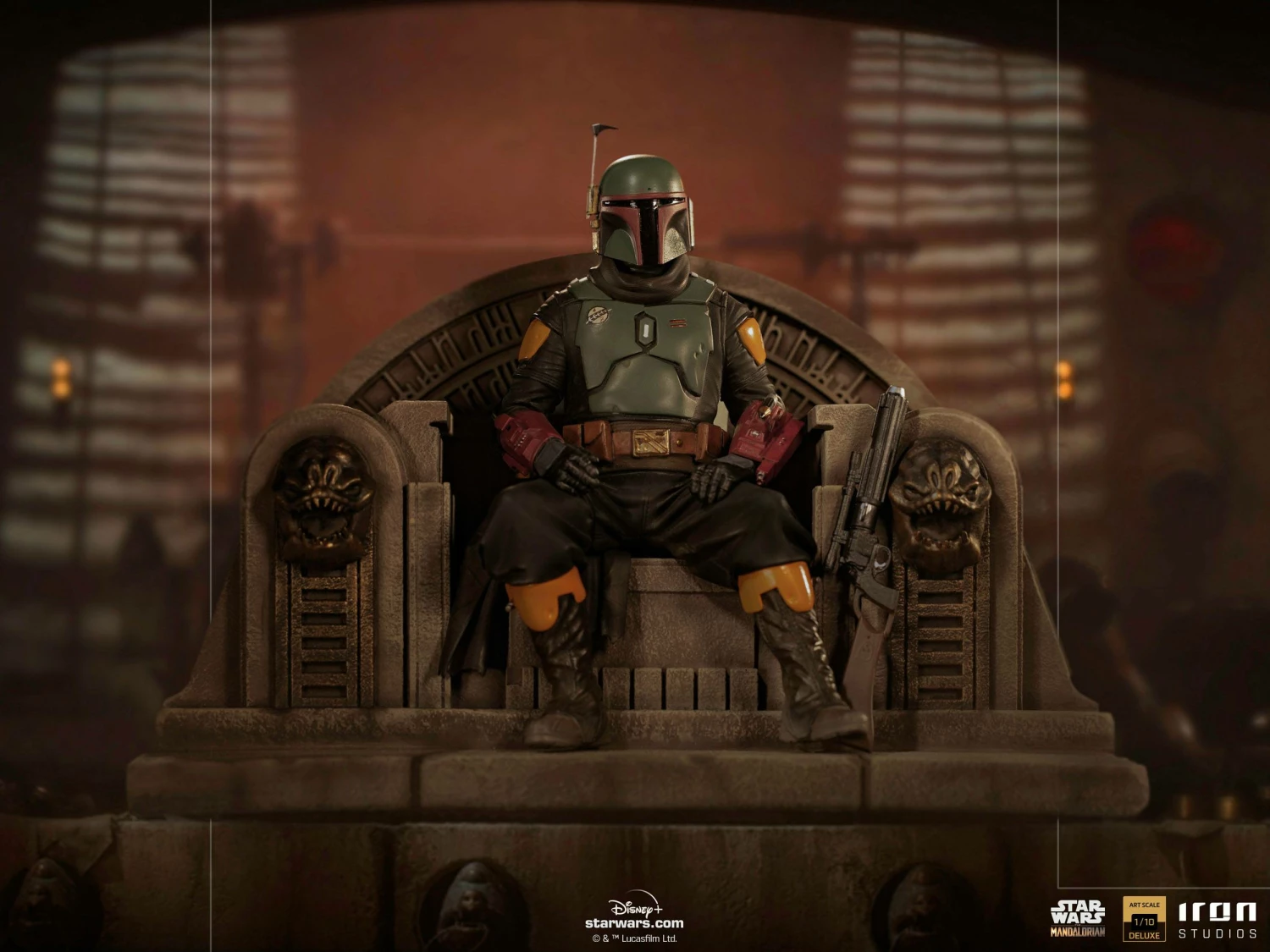 Iron Studios Star Wars The Mandalorian 1/10 Deluxe Art Scale Statue Boba Fett On Throne - Image 12