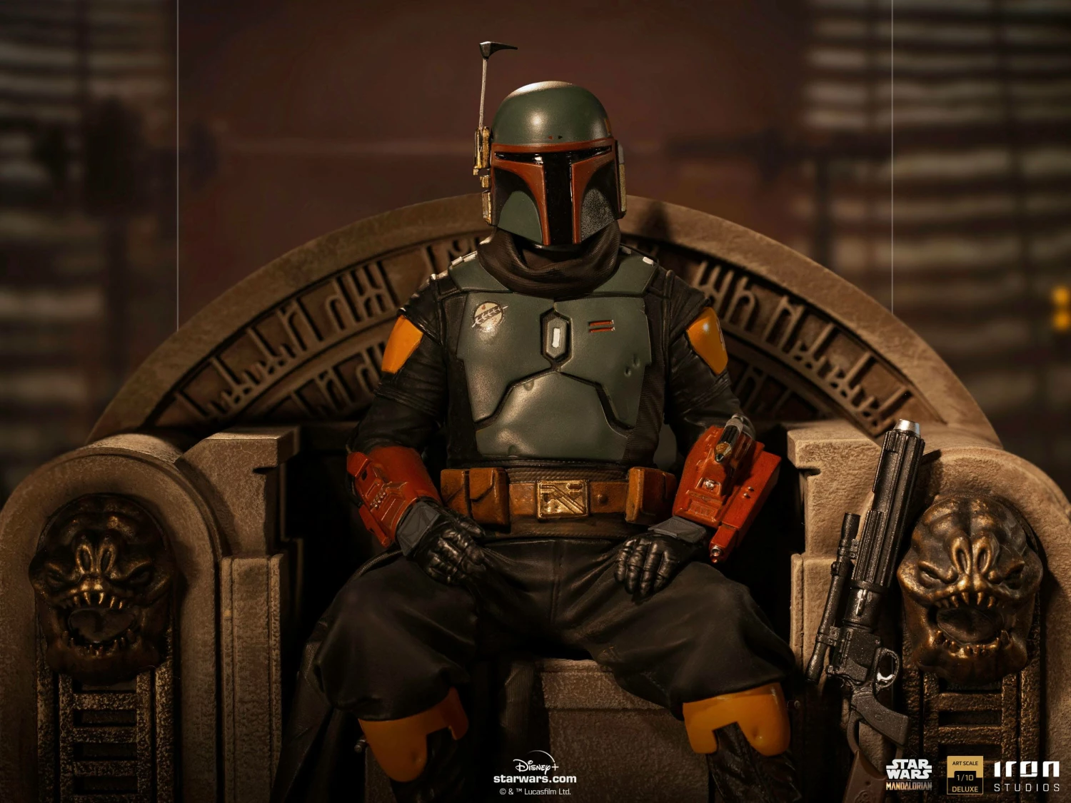 Iron Studios Star Wars The Mandalorian 1/10 Deluxe Art Scale Statue Boba Fett On Throne - Image 13