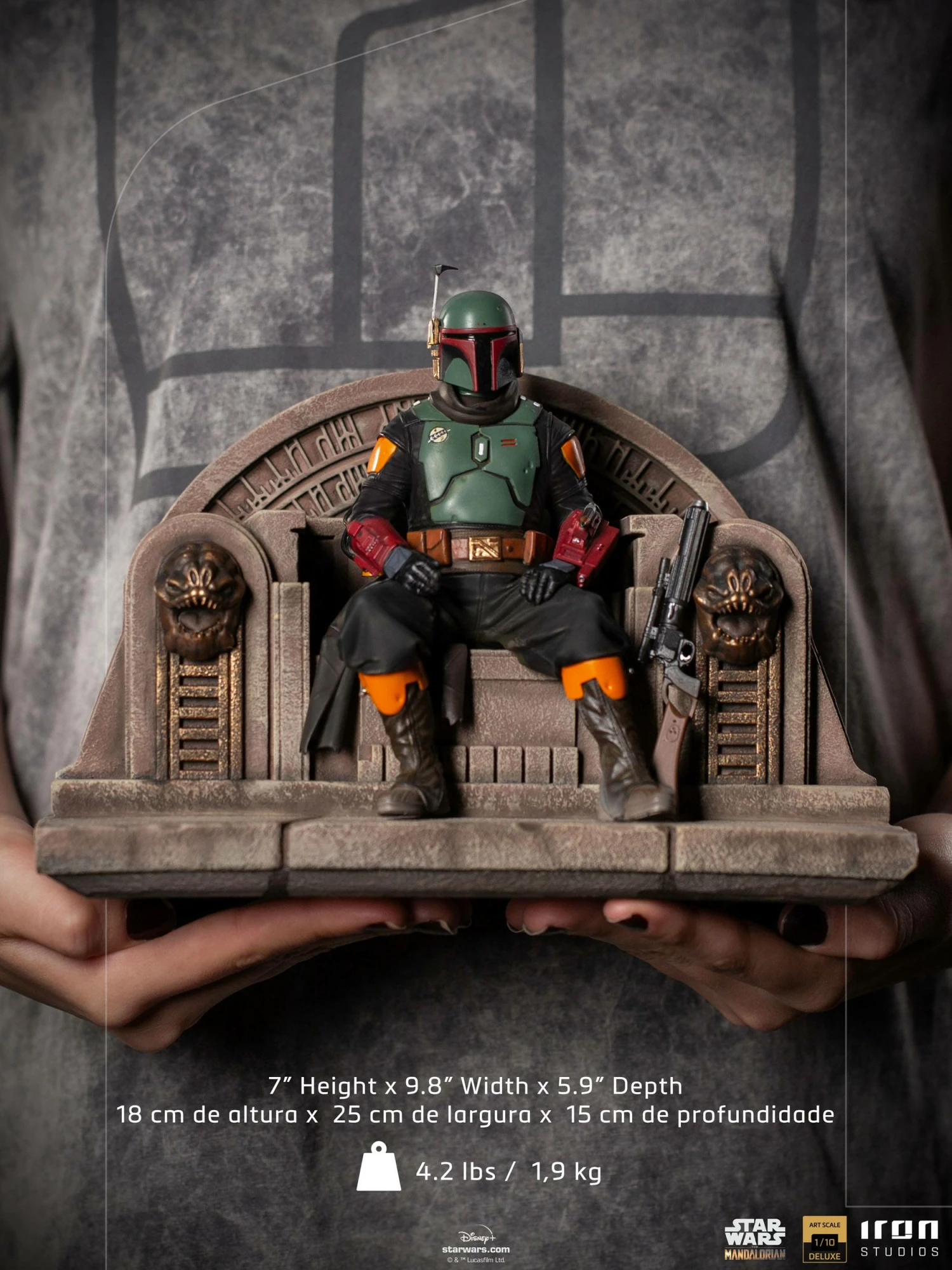 Iron Studios Star Wars The Mandalorian 1/10 Deluxe Art Scale Statue Boba Fett On Throne - Image 14