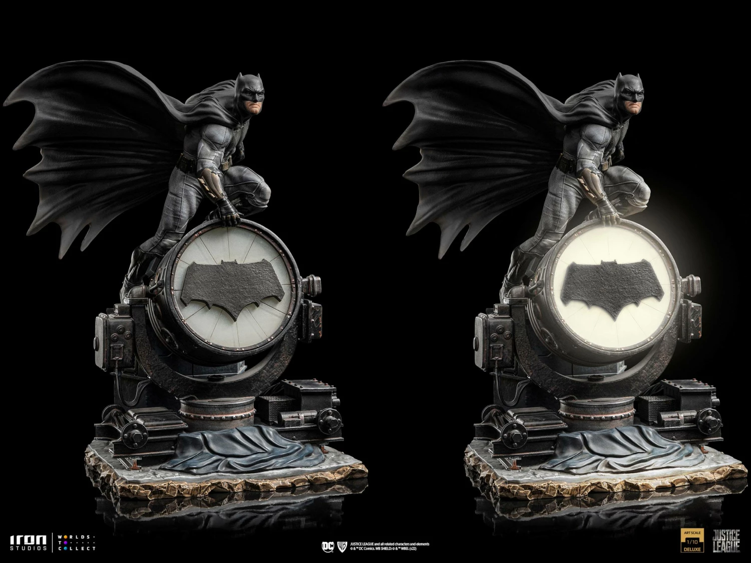 Iron Studios Zack Snyder's Justice League Batman On Bat-Signal 1/10 Deluxe Art Scale Statue - Image 3