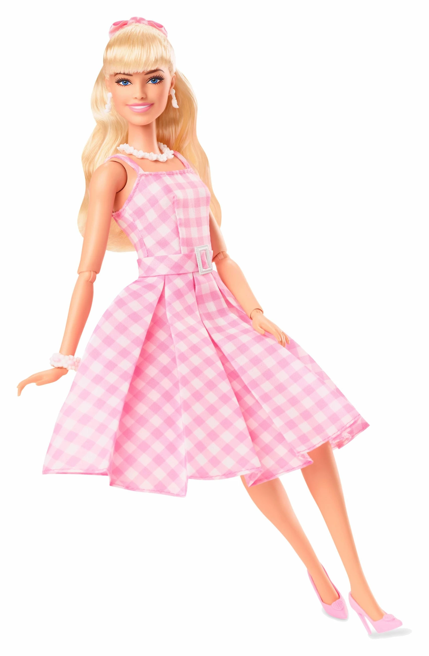 Barbie The Movie Margot Robbie As Barbie In Pink Gingham Dress - Image 7
