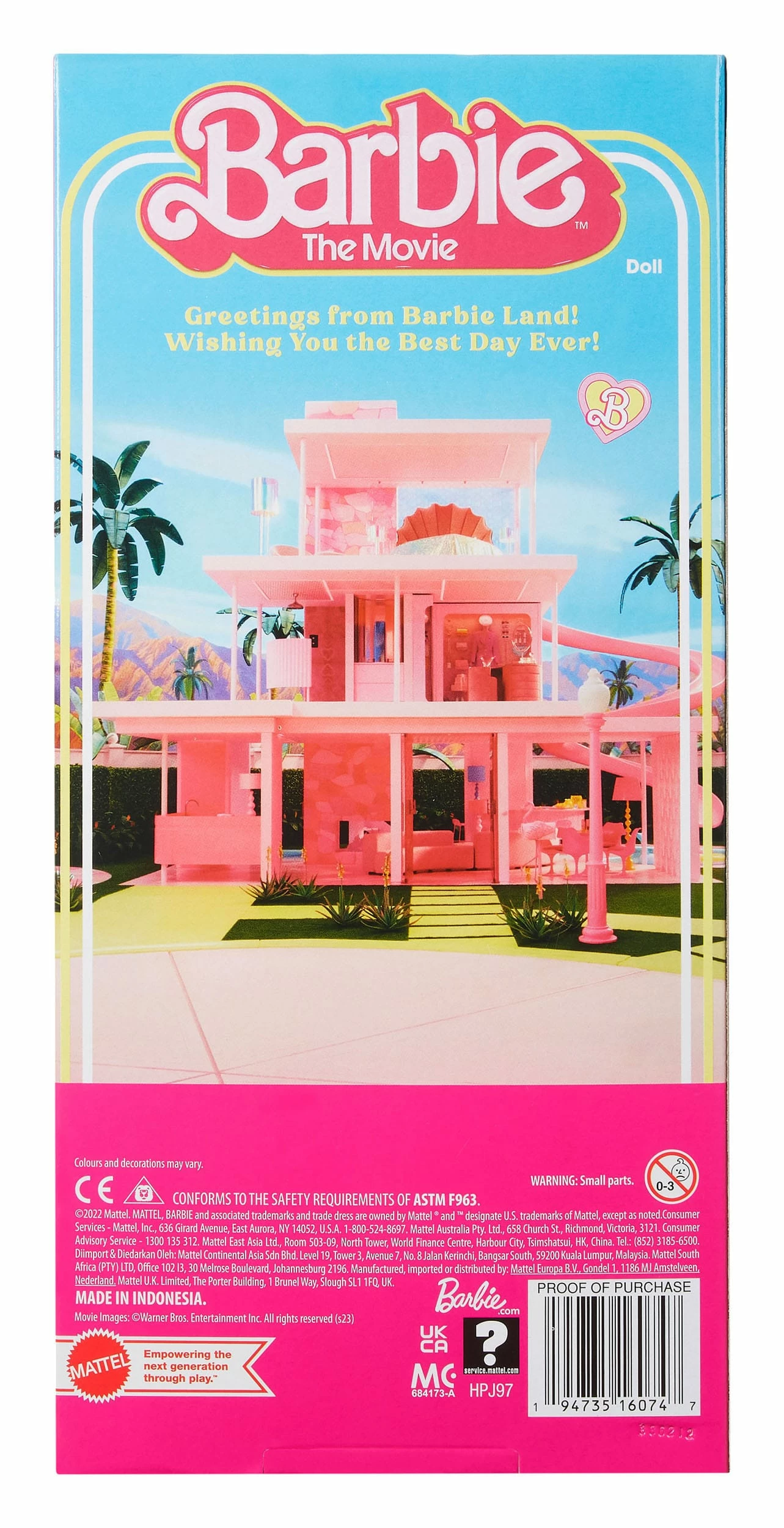 Barbie The Movie Ken Doll Wearing Pastel Striped Beach Matching Set - Image 6