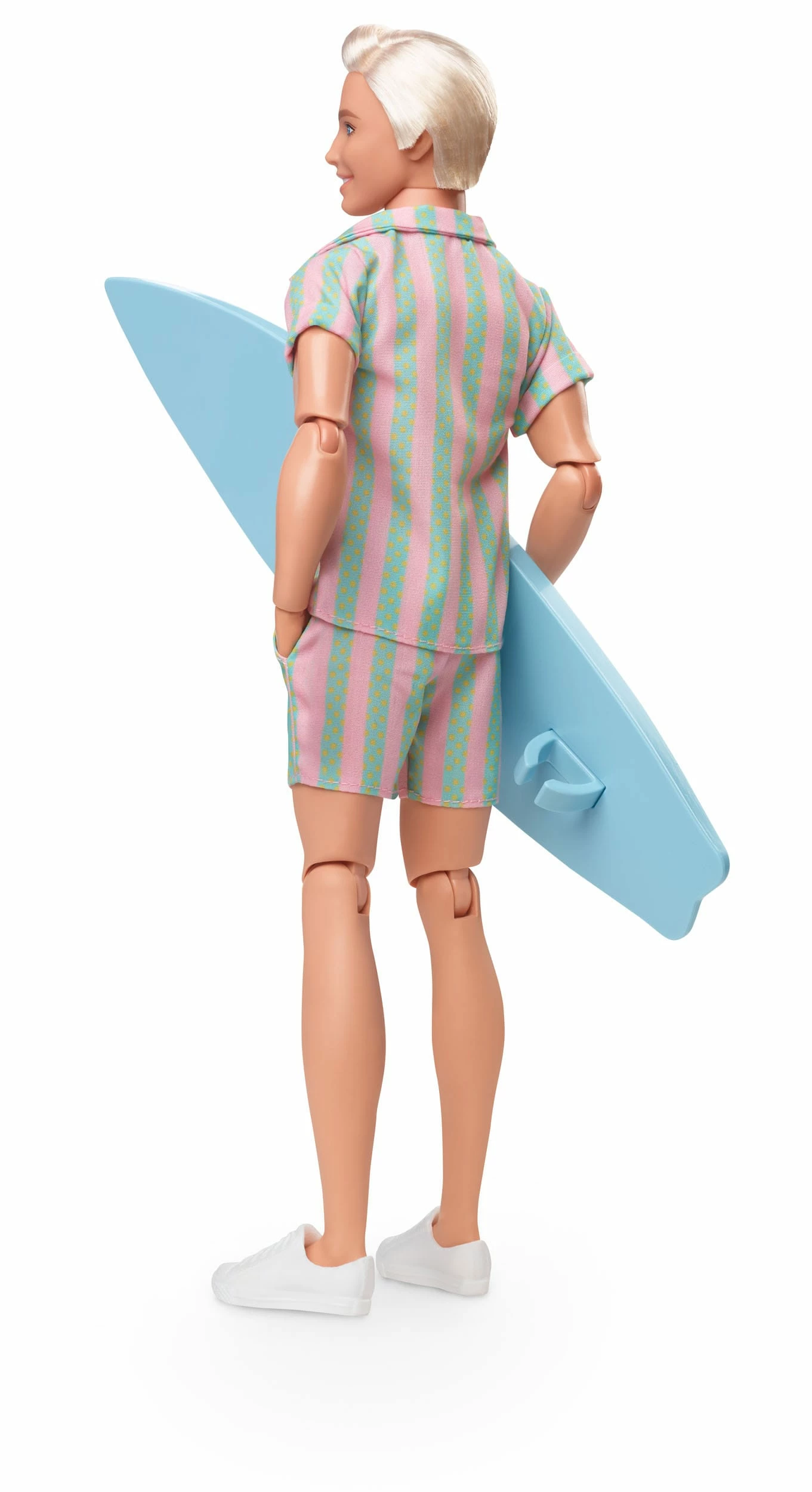 Barbie The Movie Ken Doll Wearing Pastel Striped Beach Matching Set - Image 9