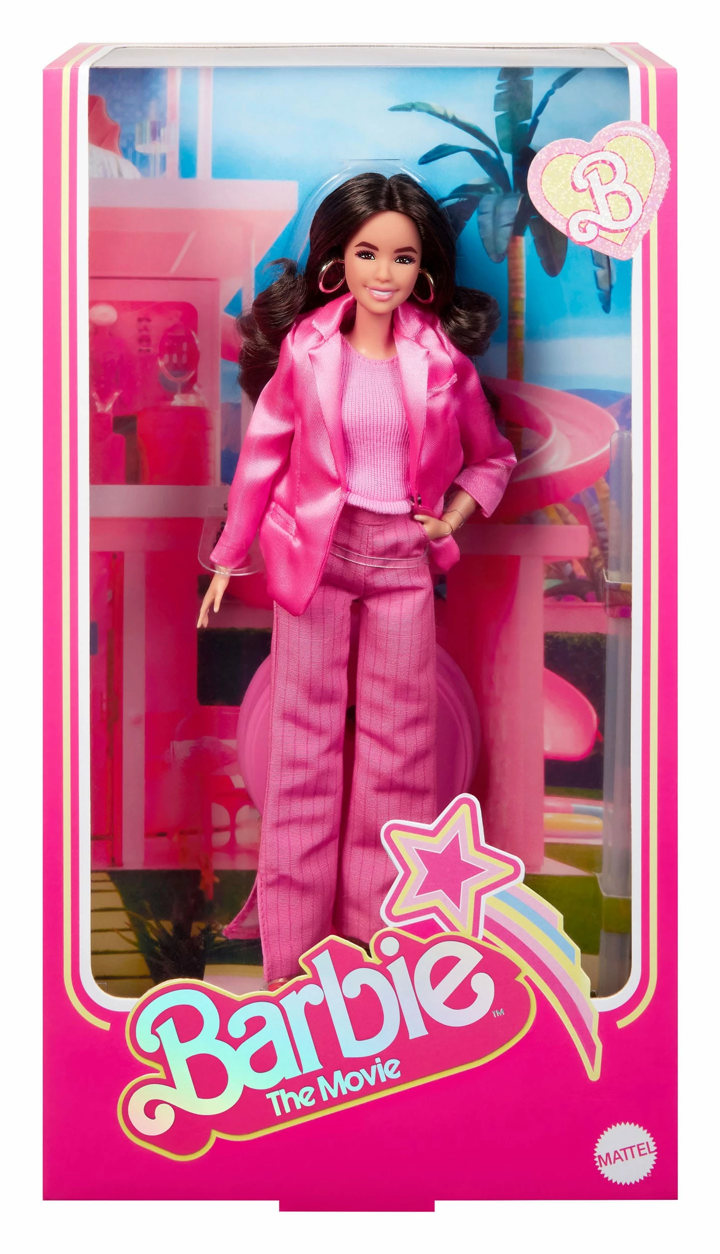 Barbie The Movie Gloria Doll Wearing Pink Power Pantsuit