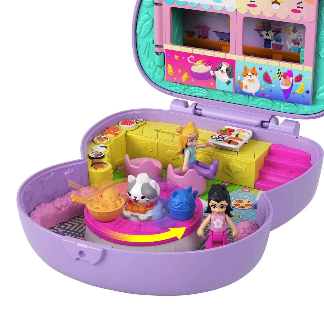 Polly Pocket Sushi Shop Cat Compact Playset - Image 4