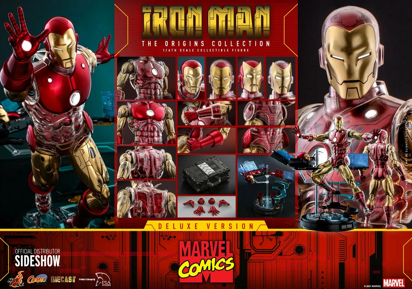 Hot Toys Marvel Comics The Origin Collection 1/6th Scale Deluxe Iron Man Figure - Image 2