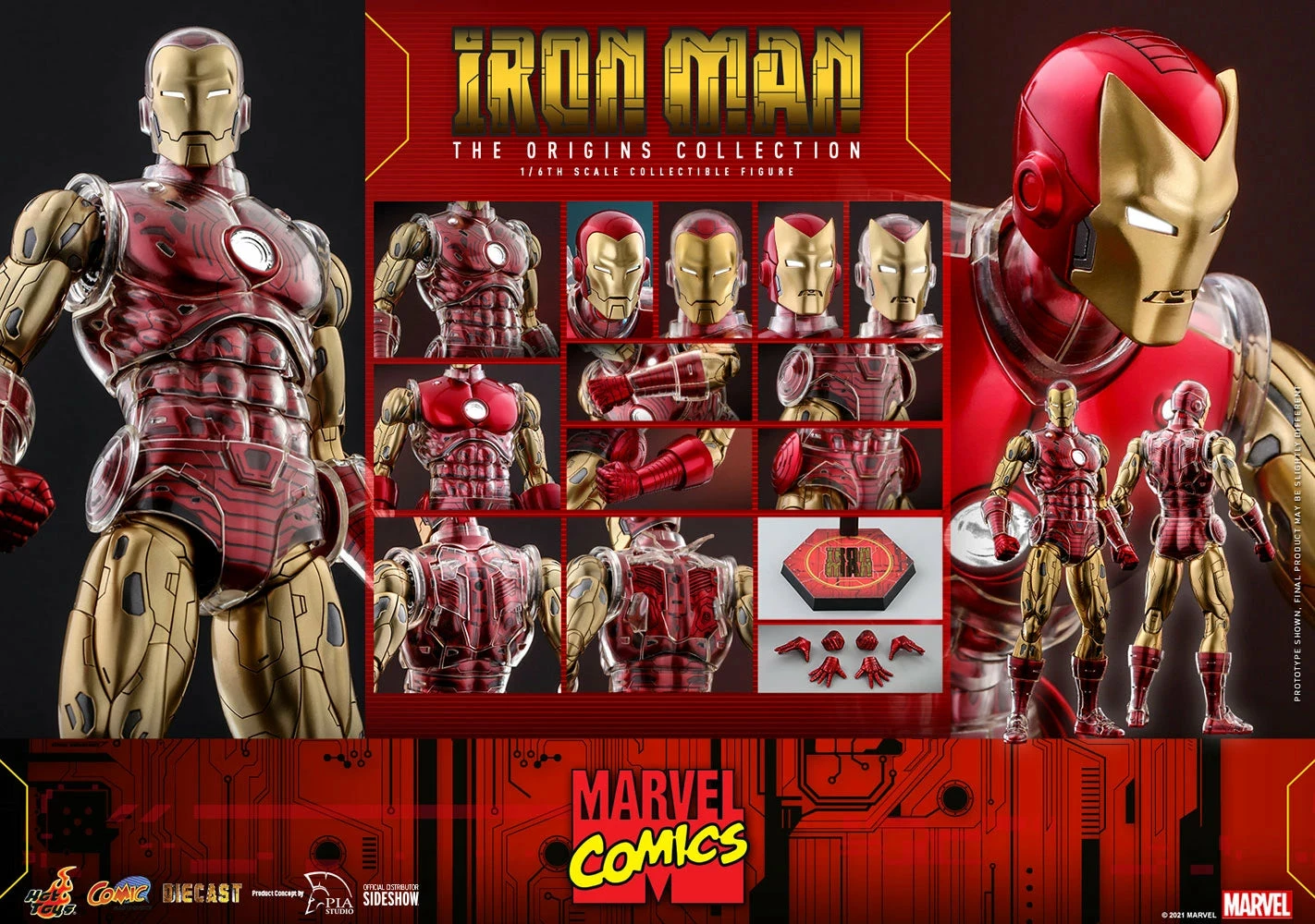 Hot Toys Marvel Comics The Origin Collection 1/6th Scale Iron Man Figure - Image 2