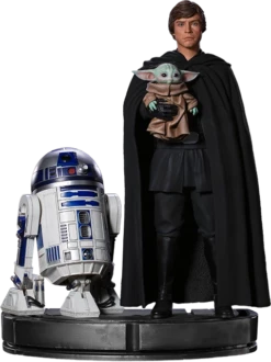 Iron Studios The Mandalorian Legacy Replica Luke Skywalker, R2-D2, And Grogu 1/4 Scale Statue