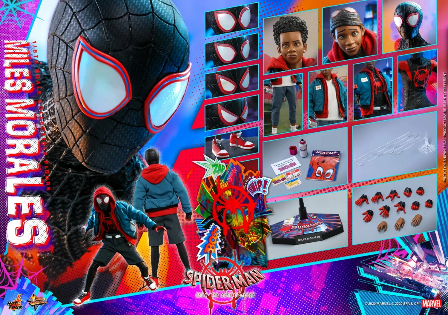 Hot Toys Spider-Man Into The Spider-Verse 1/6th Scale Miles Morales Figure - Image 4