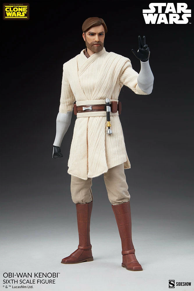 Sideshow Star Wars The Clone Wars Action Figure 1/6 Scale Obi-Wan Kenobi - Image 16