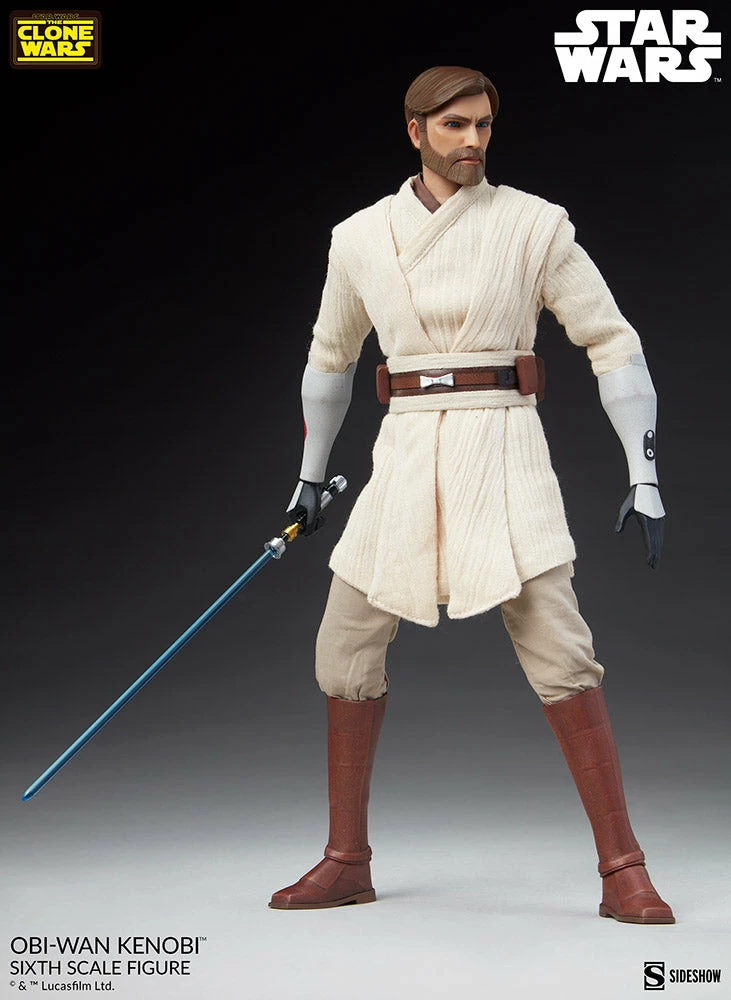 Sideshow Star Wars The Clone Wars Action Figure 1/6 Scale Obi-Wan Kenobi - Image 14