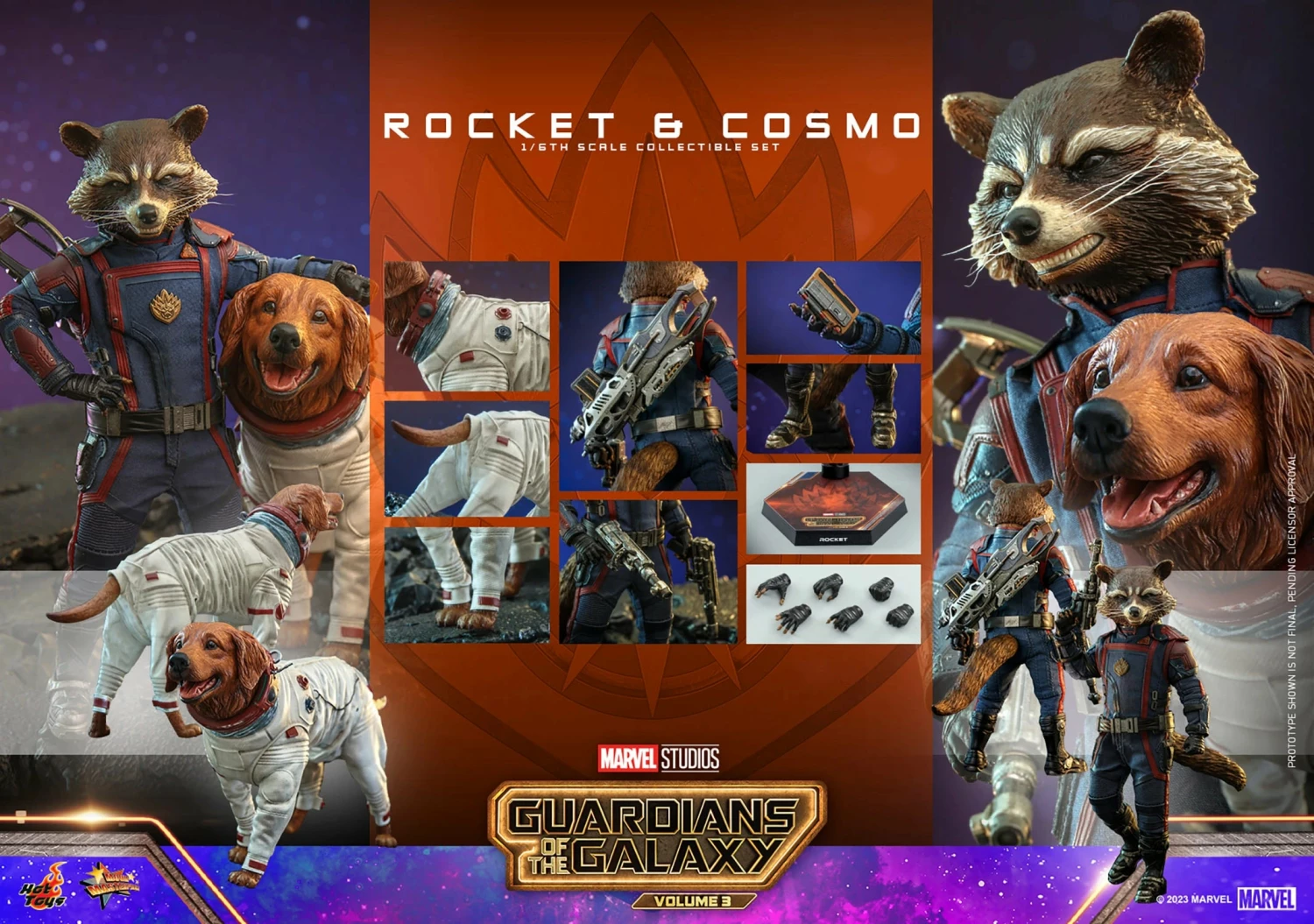Hot Toys Guardians Of The Galaxy Vol. 3Rocket And Cosmo 1/6th Scale Figure Set - Image 2
