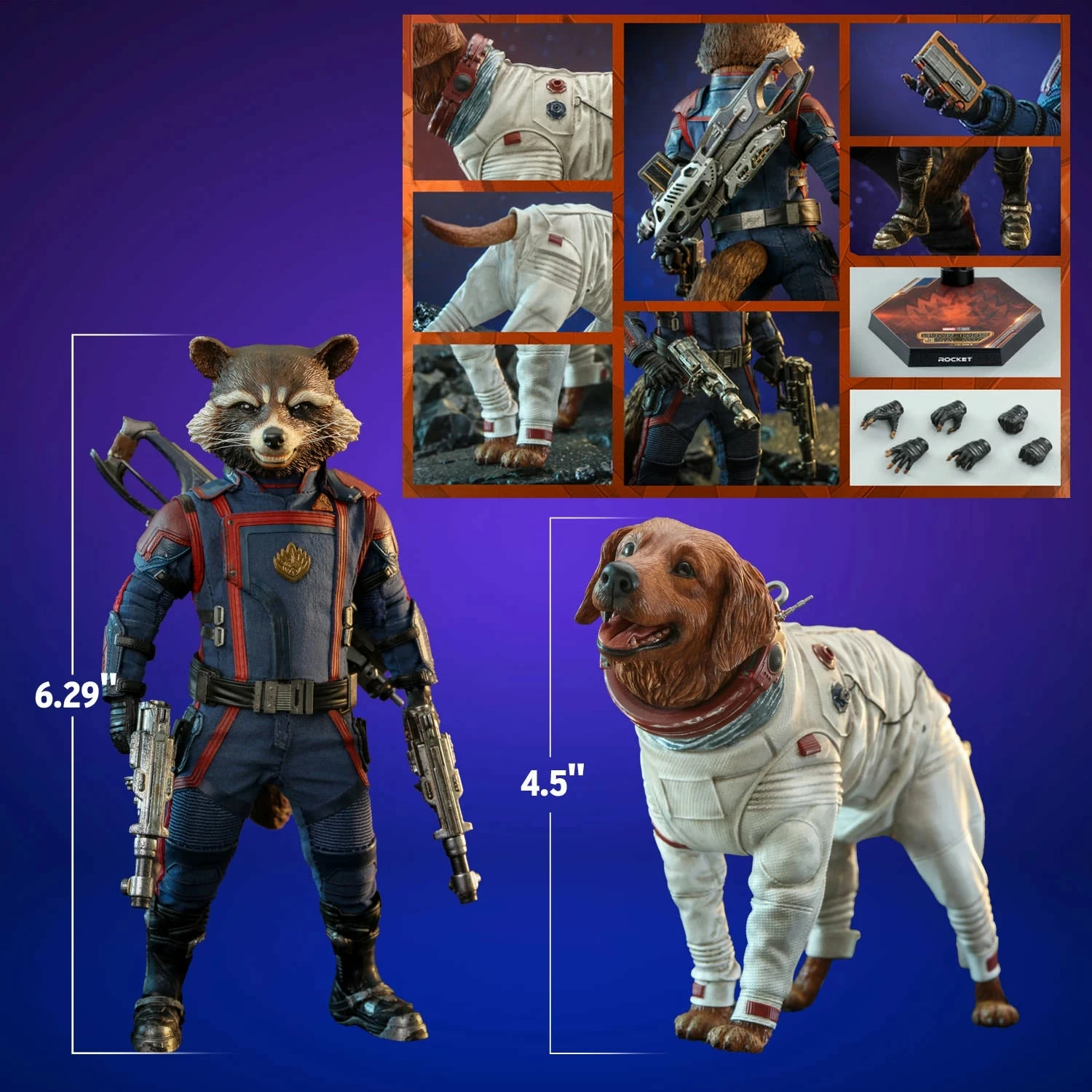 Hot Toys Guardians Of The Galaxy Vol. 3Rocket And Cosmo 1/6th Scale Figure Set - Image 3